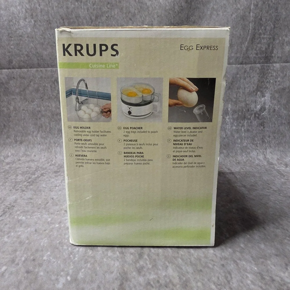 Krups Egg Express F2307051 Cooker Boiler Poacher 7 Eggs With Box & Instructions